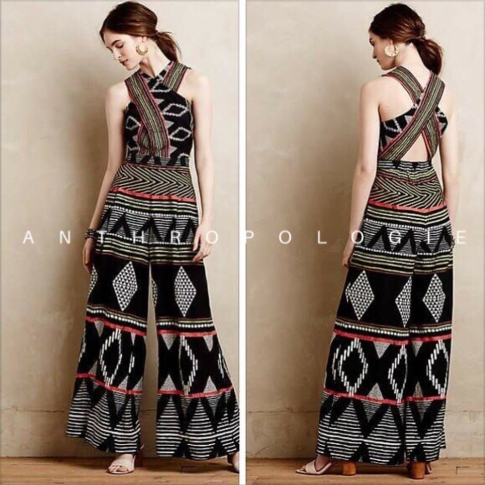 Anthropologie tribal jumpsuit